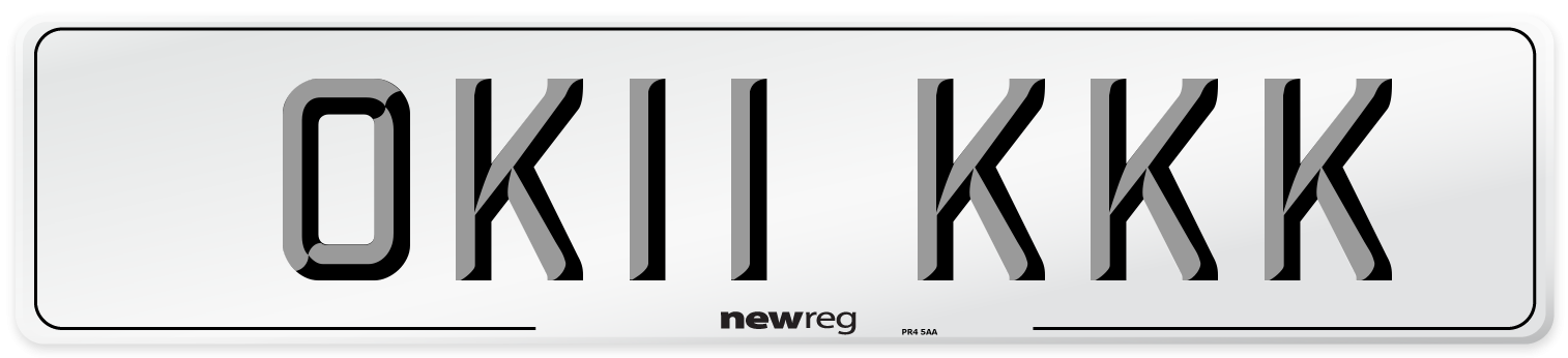 OK11 KKK Number Plate from New Reg